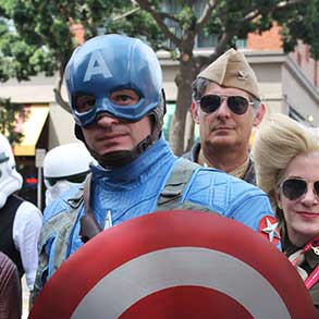 Captain America cosplay team